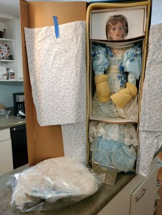 Rare Vintage 1998 Tori Rustie 42 " Large Porcelain Doll Chardonay Ltd Ed Box&