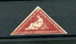 Cape Of Good Hope One Penny Triangular Sg 18 Deep Carmine Red.  (a818)