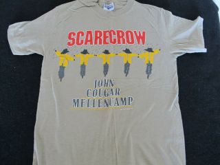 Vintage John Cougar Mellencamp Scarecrow T - Shirt Khaki Color S