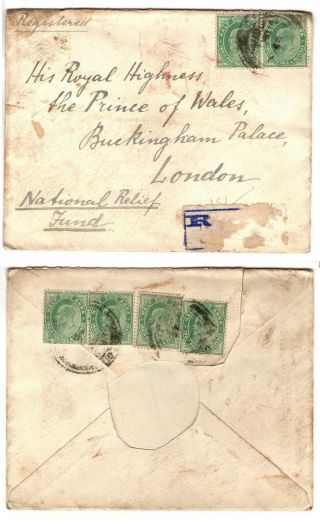 India Kevii Registered Cover To Prince Of Wales (kgv),  Buckingham Palace