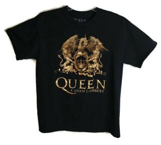 Queen And Adam Lambert.  The Crown Jewels Las Vegas Concert Shirt Black Size L