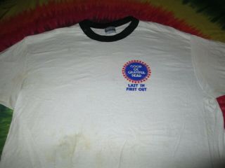 GRATEFUL DEAD GOOD OL ' LOCAL CREW LAST IN FIRST OUT 1980s CONCERT SHIRT - XL - NR 2