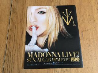 (rsm24) Advert/poster 12x10 " Madonna Live On Hbo