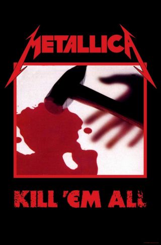 Metallica Kill Em All Fabric Poster Flag Premium Textile Wall Banner Official
