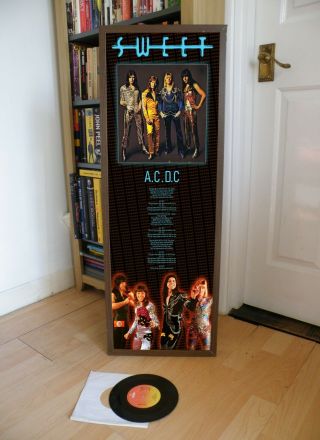 Sweet Ac/dc Promotional Poster Lyric Sheet,  Glam,  Hell Raiser,  Willy,  Wig Wam