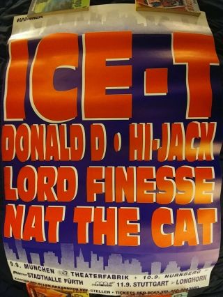 Ice - T European Tour Poster Vintage 33 X 23.  5