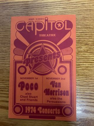 Capitol Theatre Program Nov 1974 Van Morrison Garcia Zappa Og