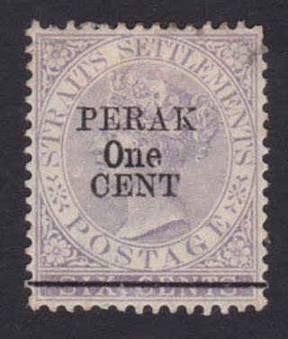 Perak.  1891.  Sg 47,  1c On 6c Lilac.  Mounted.