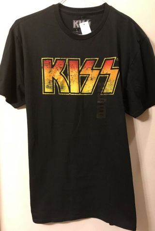 Kiss T - Shirt Large Kiss Logo Rock Band Gene Simmons Ace Frehley Stanley Criss