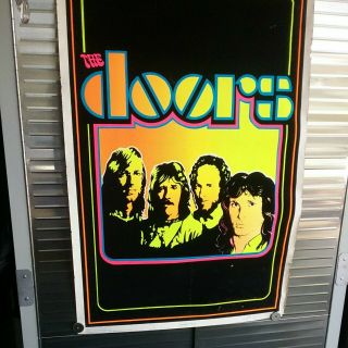 Vintage Doors Jim Morrison 945 Black Light Flocked (felt Velvet) Poster 1981