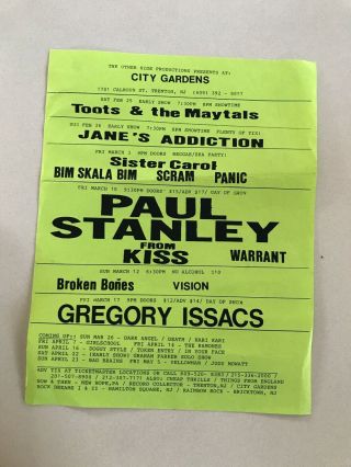 Kiss Paul Stanley 1989 Solo Tour Gig Flier.  W/ Warrant