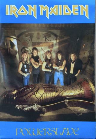 Vintage 1984 Iron Maiden Powerslave Poster Rock Heavy Metal Rolled