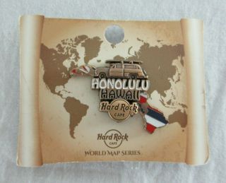 Hard Rock Cafe Honolulu Hawaii 3d World Map Series Pin 2017