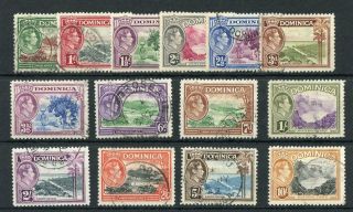 Dominica 1938 - 47 Set Sg99/108a Fu