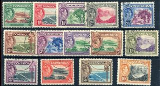 Dominica 1938 - 47 Fine Set Sg99 - 108a - See Below