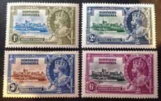 Northern Rhodesia 1935 Silver Jubilee Set Of 4 Stamps Hinged