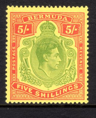 Bermuda 5/ - Fine Mvlh P13c Kgvi 1938 - 53 Msca [c360321]