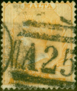Malta 1882 1/2d Orange - Yellow Sg18 Fine