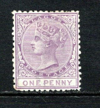 Lagos Qv 1874 - 75 (wmk Cc,  P12½) 1d Lilac Mauve Sg1 M/mint