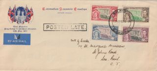 Southern Rhodesia 1937 Kgvi Coronation Set On Posted Late Cover To South Africa