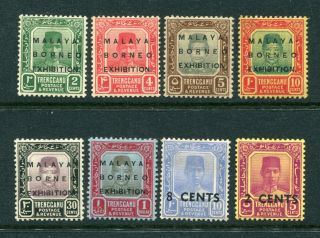 1922/41 Malaya Trengganu Selection Of 8 X Stamps To $1 Mounted M/m