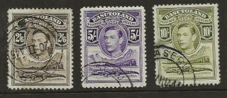 Basutoland Sg 26/28 Top Values Of 1938 Gvi Set Good/fine