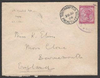 Natal Boer War Field Post Office Cover,  Southampton Packet Letter Maritime Cds