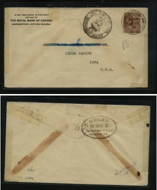 British Guiana Special Cancel Cover 1931 To Us Ms0322