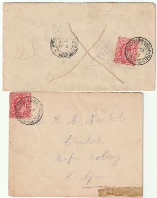 1902 X 2 Field Post Office British Army S Africa Pmk Boer War Covers 1 Censored