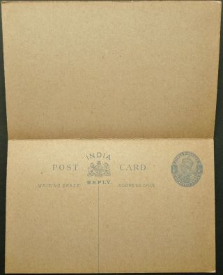INDIA KGV 1/4a POST CARD,  REPLY CARD - POSTAL STATIONERY - SEE 2