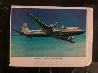 1958 Fiji Postcard Cover To Hants England Canadian Pacific Dc 6b