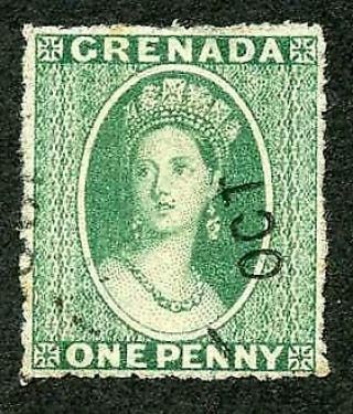 Grenada Sg18 1d Pale Green (thin Paper) Small Star Upright Rough Perf 15