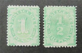 Nystamps British Australia Stamp J1.  J2 Og H $30 U4y1498
