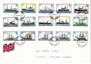 Falkland Islands Mail Ships Fdc,  Cancelled 25 January 1978