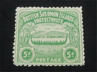 Nystamps British Solomon Islands Stamp 5 Og H $68 Y14y2606