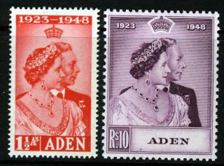 Aden King George Vi 1949 The Royal Silver Wedding Set Sg 30 & Sg 31