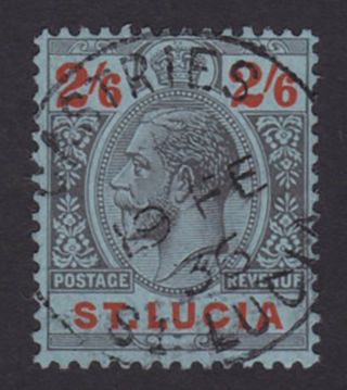 St Lucia.  1924.  Sg 104,  2/6 Black & Red/blue.  Very Fine.