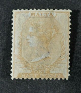 Malta,  Qv,  1863,  1/2d.  Buff Value,  Sg 4,  Cat £75.