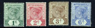 British Honduras Queen Victoria 1891 - 01 Key Plate Group Sg 51 To Sg 56
