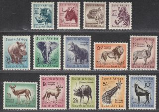 South Africa 1954 Qeii Wildlife Set Sg151 - 164 Cat £32
