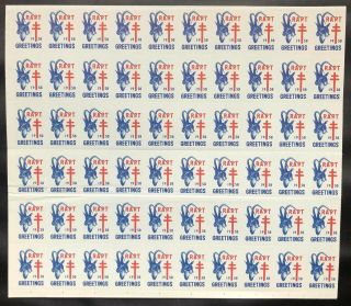 Rhodesia 1958 R.  A.  P.  T.  Greetings Cinderella Stamps Block Of 60 Mnh