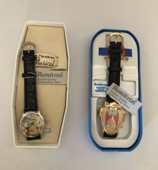 (2) Armitron Looney Tunes Watches Tazmanian Devil & The Road Runner & Wile