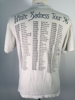 VTG 1990s Smashing Pumpkins Infinite Sadness Tour White T Shirt sz L 1995/96 5