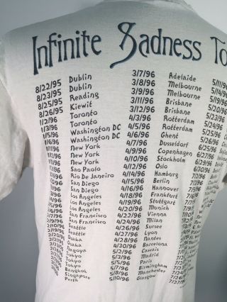 VTG 1990s Smashing Pumpkins Infinite Sadness Tour White T Shirt sz L 1995/96 6