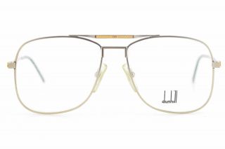 Luxury 80s Dunhill 6038 Silver Gold Aviator Titanium Glasses Japan 57 - 16