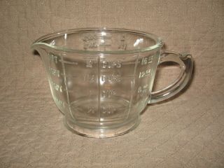 Vintage Clear Glass Measuring Mixing Pitcher 2 Cups Footed