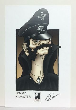 Rare Lemmy Kilmister Color Print 2012 Signed By Artist Petri Rantanen
