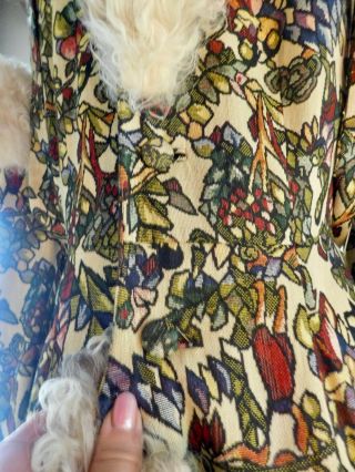 Lilli Ann Paris San Francisco Vintage Tapestry Coat Bohemian Sheep Fur Gorgeous 5