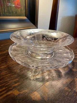 Cambridge Diane Footed Bowl Dish,  Plus Under Plate