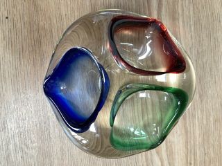 Vintage 1960,  S Murano Blue Green Red Tri Coloured Bowl